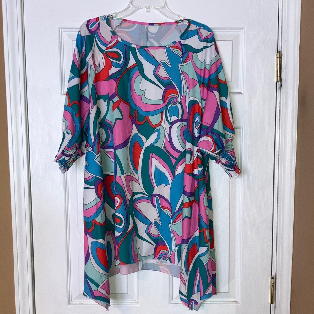 SHEIN Curve Multicolor Geometric Dress